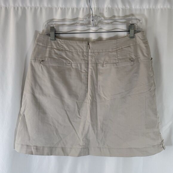 Nike Golf Skirt Women's Medium 10 Khaki Lined Zip Back Pockets Dri Fit - Picture 6 of 7